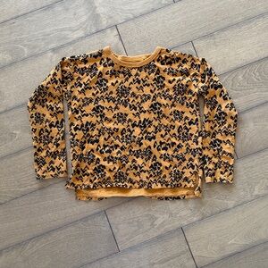 Kids Long Sleeve Patterned Tee - Orange and Black